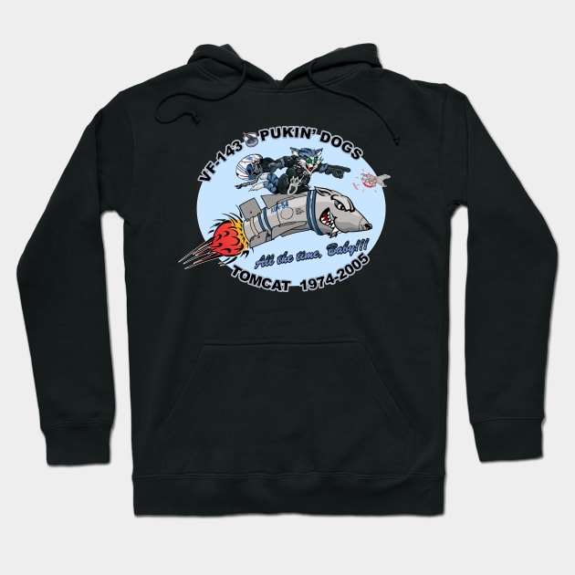 VF-143 Pukin' Dogs Nose Art Variation Hoodie by MBK